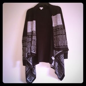Black & Gray Sweater with Casscade